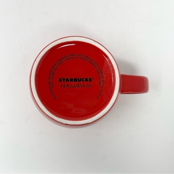 2017 Starbucks Collectible Red Ceramic Coffee Mug - Picture 4 of 4